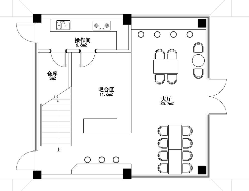 巢湖厵村民宿特色餐廳裝修設(shè)計(圖1)